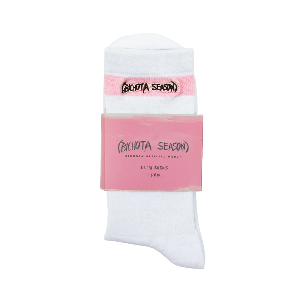 Striped White/Pink Crew Socks (High Socks) - Image 4